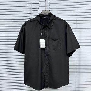 Men's Black Cotton Shirt With Logo
